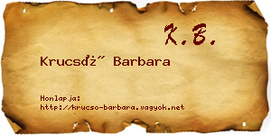 Krucsó Barbara névjegykártya